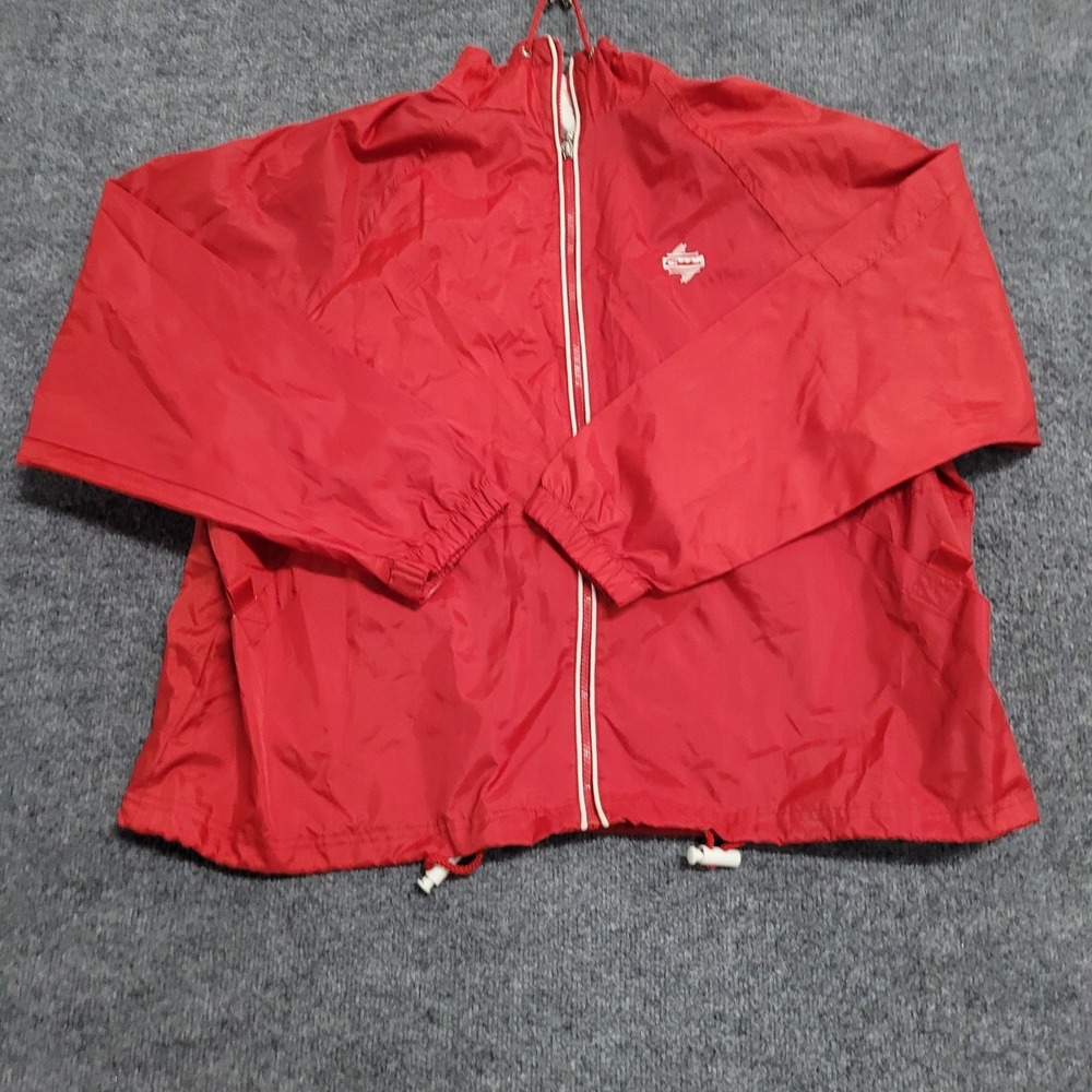 Catalina Windbreaker Jacket Womens XL Red Full Zip Mesh Lined Sporty Lightweight
